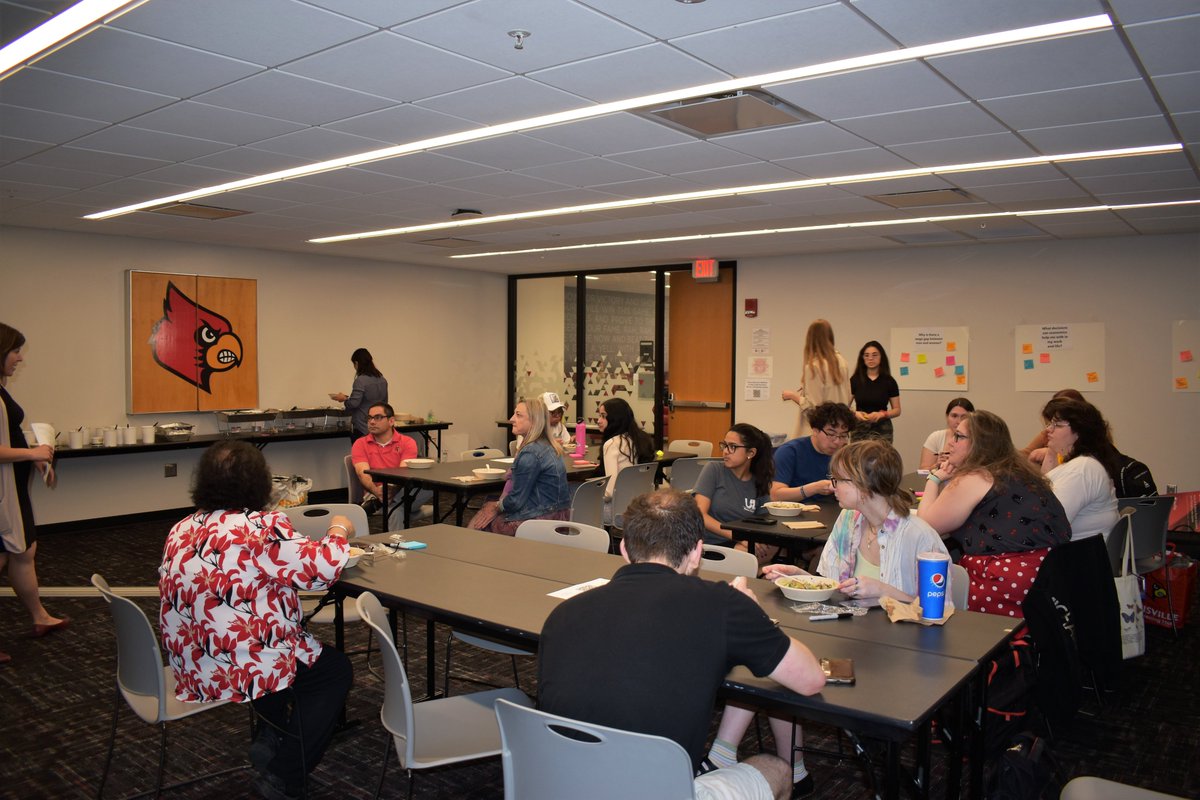 UofLEcon's tweet photo. We had a great #WomenInEconomics event today. Special thanks to @BethMunnich and the Economics Outstanding Graduate, Anna Hylen for organizing this event. To our sponsors @UofLWomenCenter, @UNAWomenUofL, and the Economics Dept. @UofLbiz . We're just starting! #teachecon https://t.co/ZKMBWqOqOy