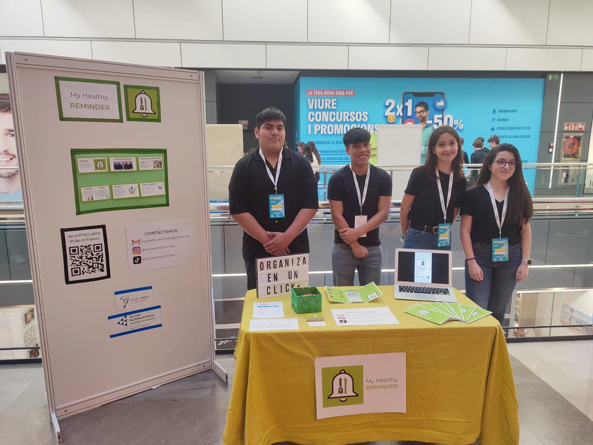 webjmsantandreu's tweet photo. Els alumnes de 4t d'Emprenedoria #ESO ho tenen tot preparat per rebre al jurat a la XI Competició catalana de miniempreses organitzada per Junior Achievement, amb la seva miniempresa My Healthy Remidner. Enhorabona per tota la feina feta!👏🏻 #jmsantandreu #somjm #somosjm https://t.co/GOqv3UIyXf