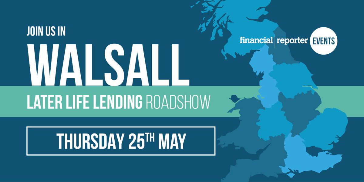 Advisers in the Midlands - we're coming to Walsall on 25th May! Join us &amp; Bucks BS, <a href="/DarlingtonBS/">Darlington BS</a>  <a href="/LiveMoreCapital/">LiveMore Mortgages</a> <a href="/landg_adviser/">Legal & General for Advisers</a> &amp; <a href="/NewburyBS/">Newbury Building Society</a> 
there for networking, CPD learning and a delicious free lunch - registration is open now at financialreporterevents.co.uk/events-calenda…