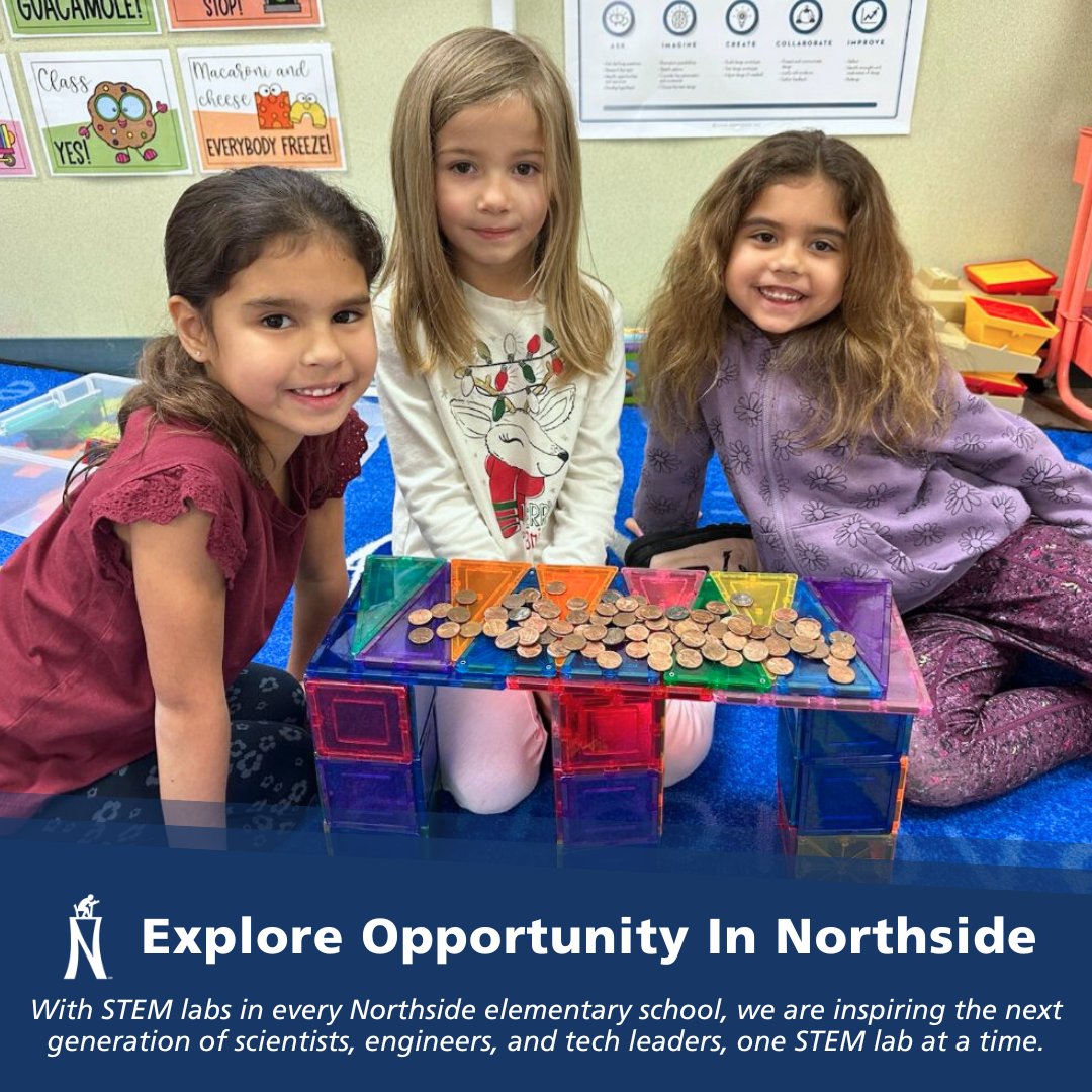 NISD's tweet photo. Did you know that Northside offers STEM labs at every Elementary School? 

Explore all of the opportunities in Northside and register today at: https://t.co/4zg62vg7zq https://t.co/pXpiIv0HLf