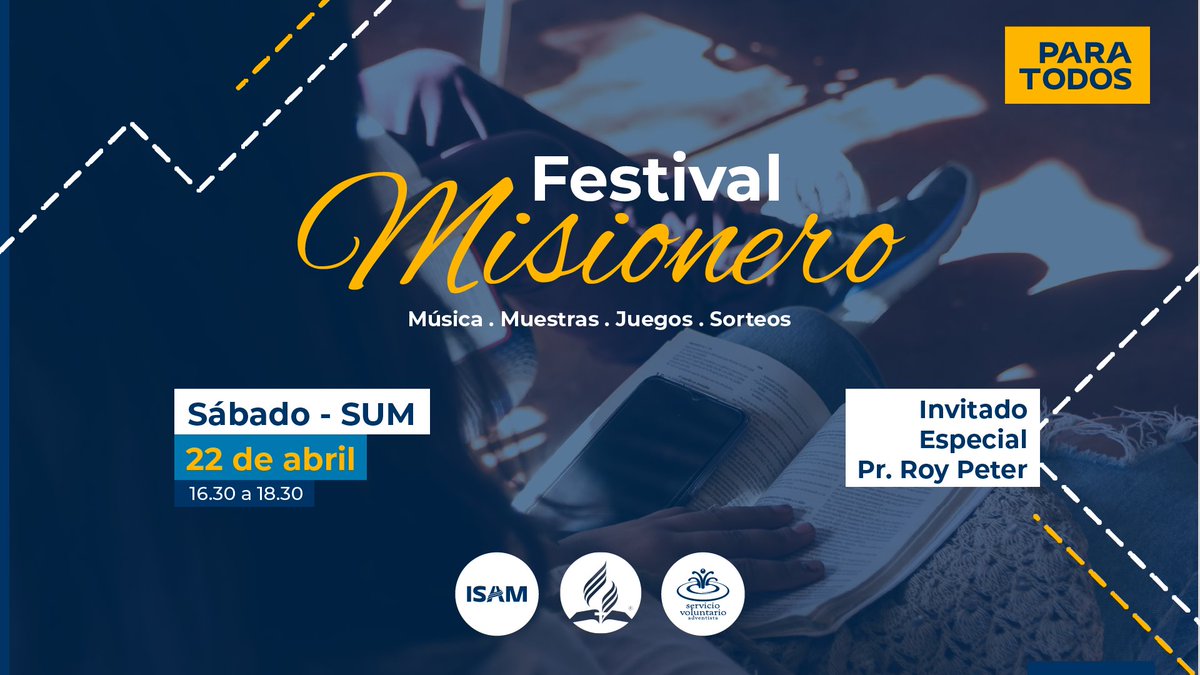 Este sábado a las 16.30 en el SUM tenemos el Festival Misionero, donde vamos a poder ver a todos los grupos misioneros de nuestro colegio y de la zona.

Vení a pasar un excelente momento y sacar ideas!