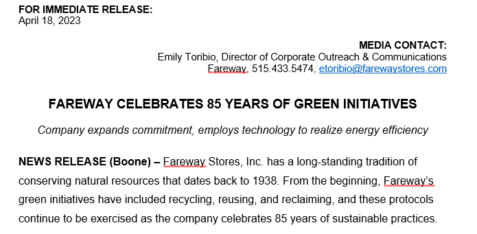 MNGrocers's tweet photo. The Minnesota Grocers Association is proud of @Fareway_Stores green initiatives and its ongoing support and commitment to their communities. #GrocersGetGreen https://t.co/XzTTrvg0hF