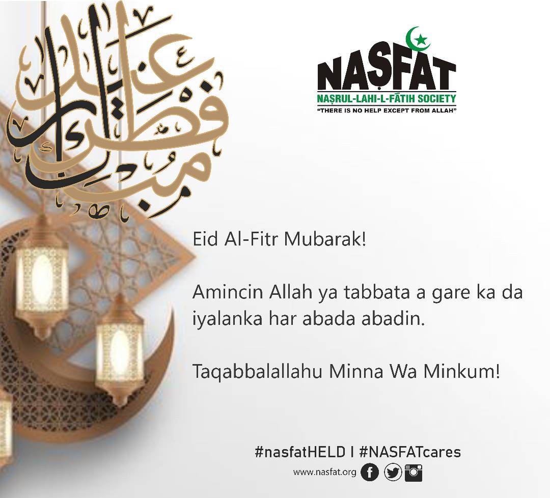 Eid Al-Fitr Mubarak! 

Amincin Allah ya tabbata a gare ka da iyalanka har abada abadin. 

Taqabbalallahu Minna Wa Minkum!