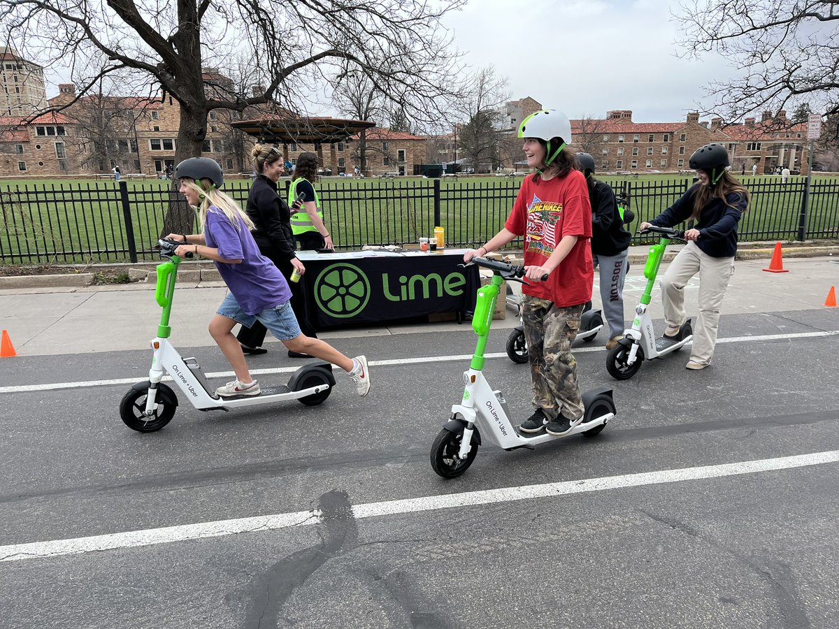 CU_PTS's tweet photo. Lime e-scooter demos today 4/20 @cuboulder 9a-2p. South side of Farrand Field. Then Thurs at UMC 2:30-4:30p. #ridegreen #cucommute #culife https://t.co/FIktCmrhyB