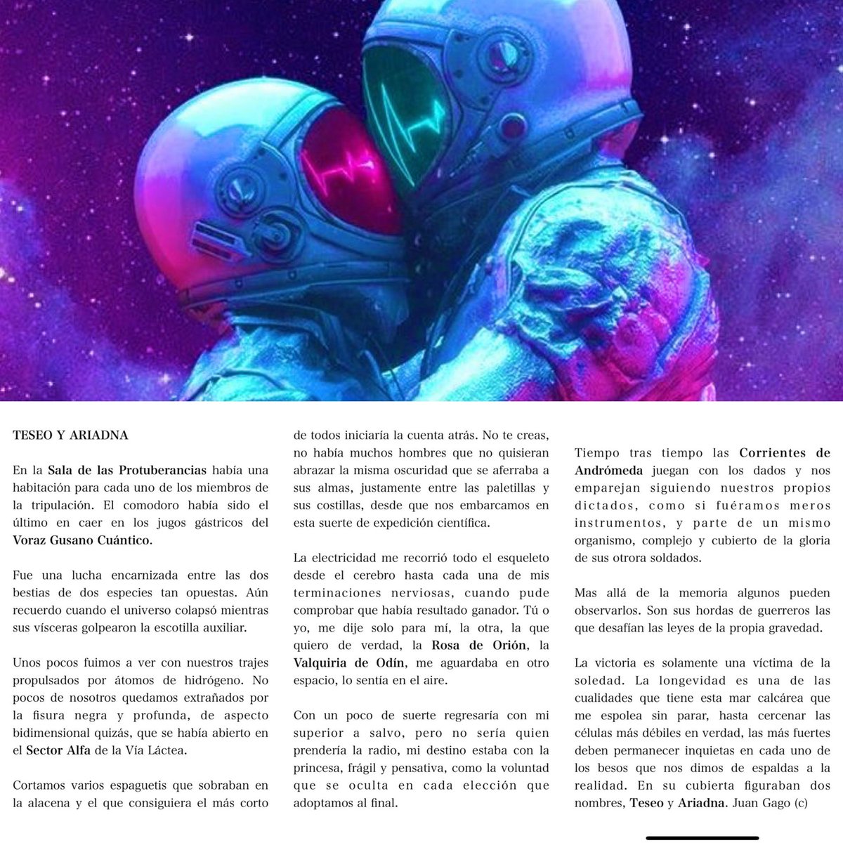 ionztomo16's tweet photo. TESEO Y ARIADNA por Juan Gago (c)
#gusanocuantico #oportunidades #arte #monologos #bitacoras #escribir2049 https://t.co/N9GhvWf63l