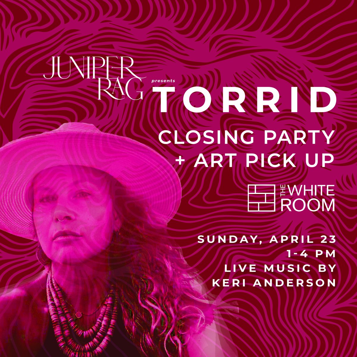 What a great run for TORRID. Our closing party is Sunday, April 23 from 1-4 pm. Bloody Marys, live music with Keri Anderson &amp; art from 30 New England artists The White Room. #worcester #buyart #artcollector