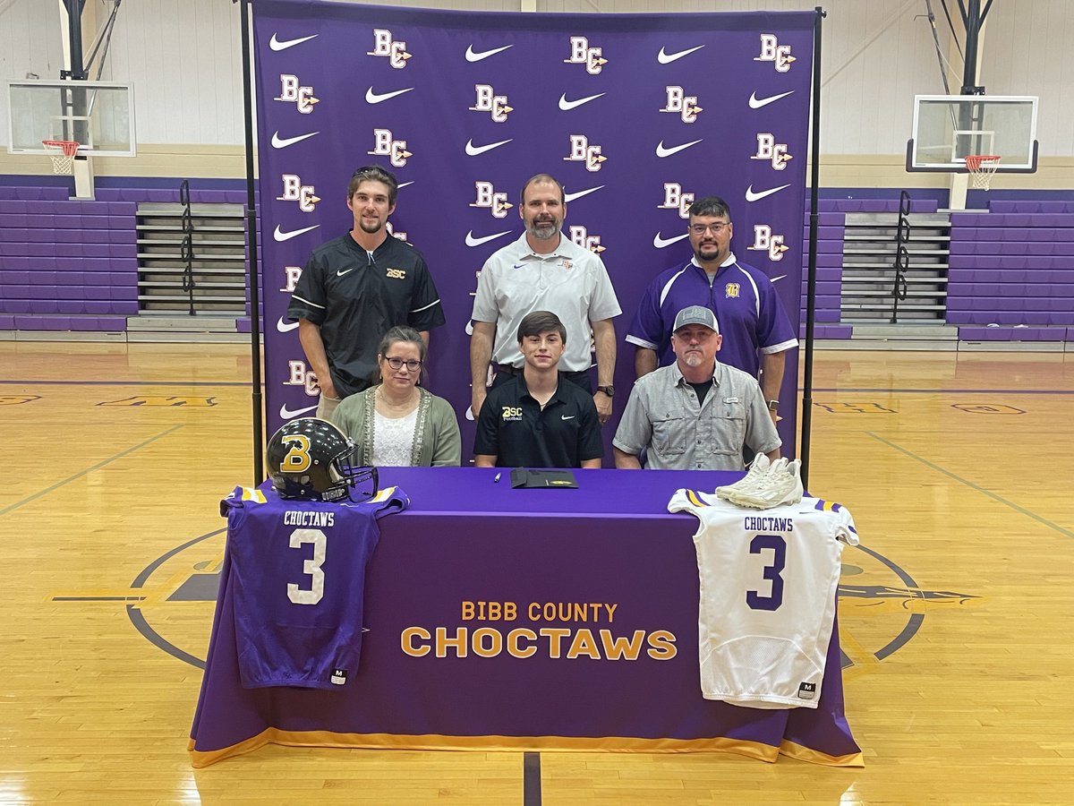 BibbCoFootball's tweet photo. Congratulations ⁦@ColbyCollums⁩ for signing today with ⁦@BSCFootball⁩! We are proud of how you represent our program and our STANDARD! https://t.co/KCVqlPlSJY