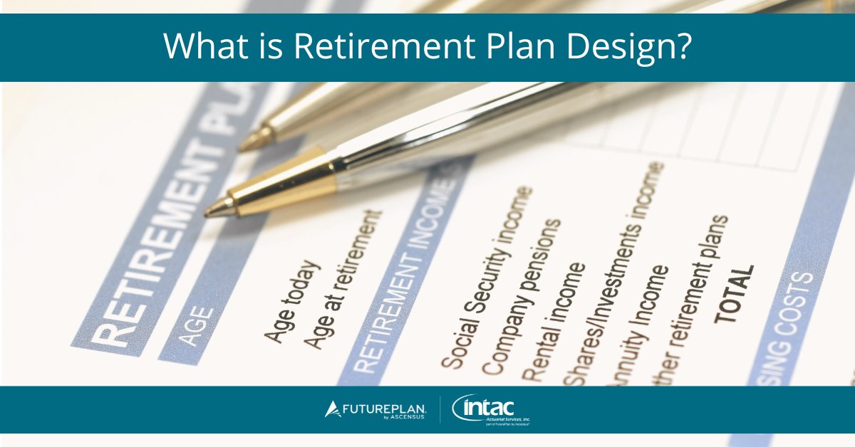 IntacInc's tweet photo. Retirement #plandesign is the plan's overall framework. It includes participation requirements, and more. Your Intac FuturePlan consultant will help guide your plan design to best meet your business goals.

#intac  #401ktpa #qualifiedretirementplans #retirementplanconsultant https://t.co/b6ZQM6APIt