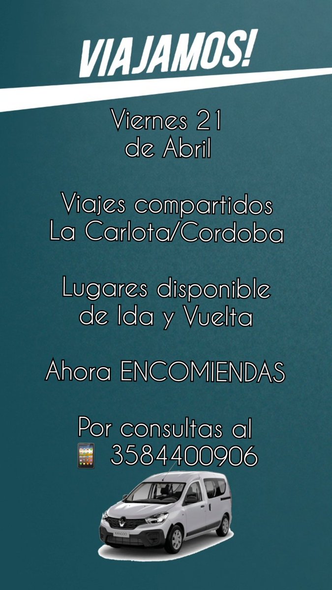Hacemos COMISIONES La Carlota/Córdoba... También traslado de passjetos!! 📱 3584400906