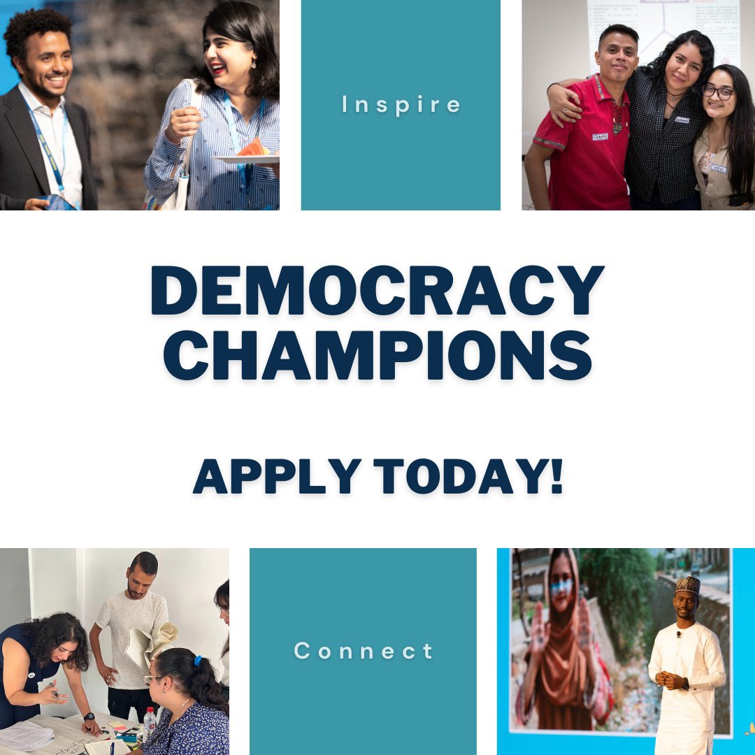 Are you a young person working on youth participation in democratic spaces? Apply to be a Democracy Champion today! Link: movedemocracy.org/strengthening-…