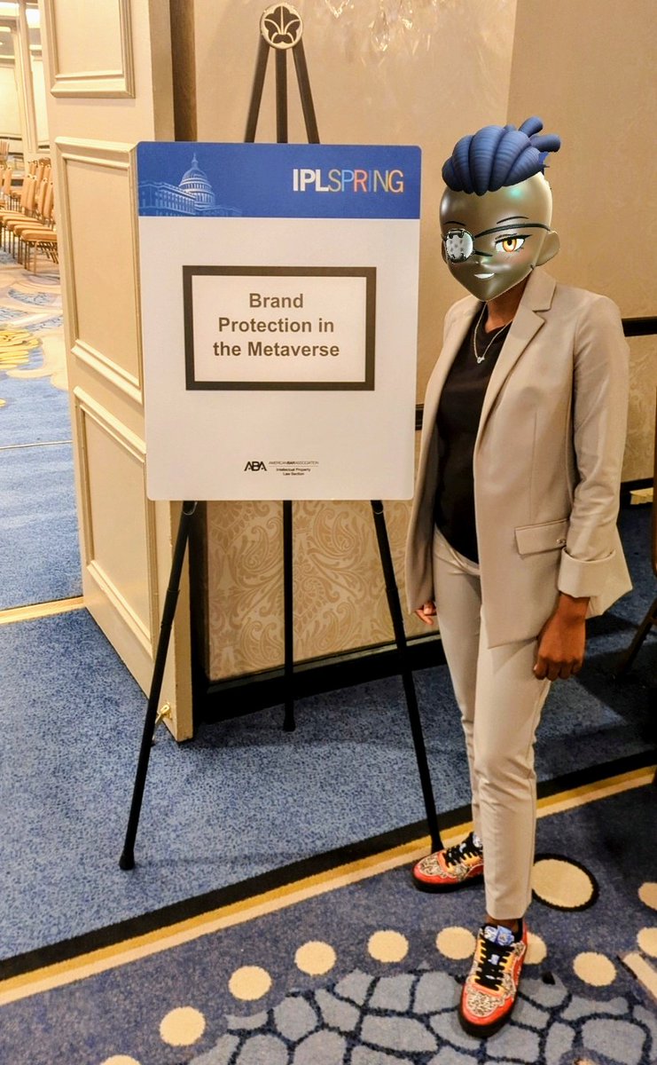 JpegLawyer's tweet photo. โ๏ธ American Bar Association #IPLSpring23
๐ฃ๏ธ Brand Protection in the Metaverse
๐Washington, D.C.
Using the first #phygital sneakers to be authenticated on the #blockchain as a prop for a #legal presentation. ๐โ๏ธ๐ https://t.co/aAQbV36aJA