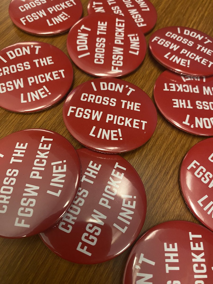 Come to the pickets, get a cool button! Starting Monday at 10!