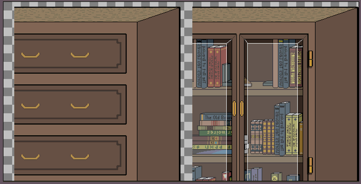 HARDGam44527072's tweet photo. When filling the empty rooms of Tiefenwald, I need a ton of pictures so they do not all look the same. To reduce workload I try to re-use some parts like I did with this partly visible showcase. 
What do you think?
#WiccaCraft #GameDev #indiedev #IndieGameDev https://t.co/p602WyD7XA