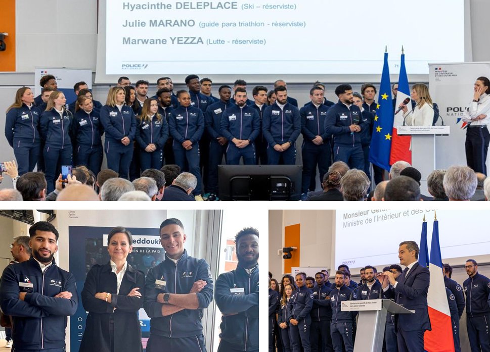 PorteParolePN's tweet photo. Rencontre ce matin avec les Sportifs de Haut Niveau de la @PoliceNationale. Fiers d'accompagner et soutenir les performances de ces athlètes dont les valeurs font partie de l’ADN de notre institution. Ils sont une source d'inspiration. #sport #police #performance https://t.co/VyvUZseuUM