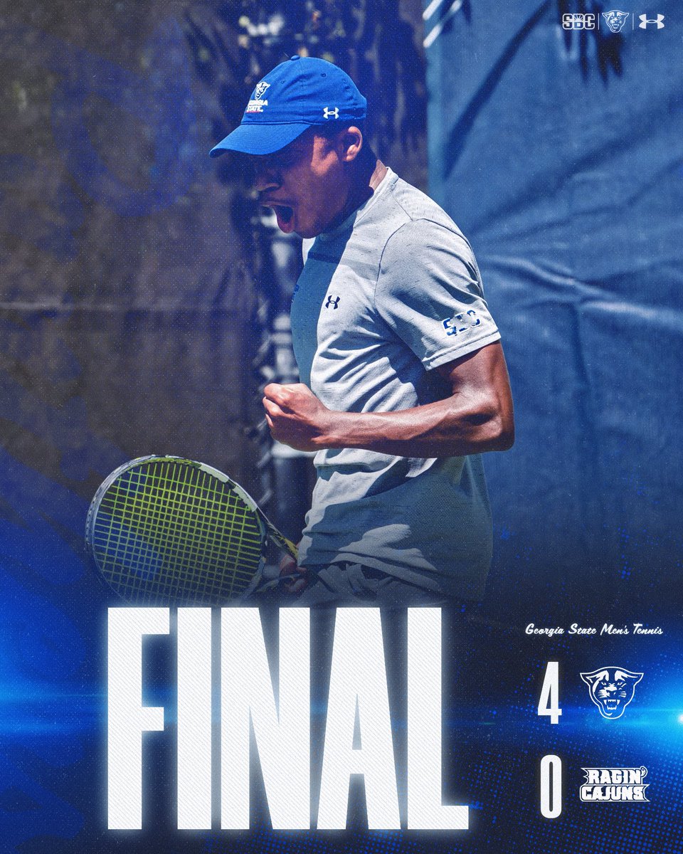 GSUMTennis's tweet photo. 𝗦𝗪𝗘𝗘𝗣 🔥

No. 6 seed GSU posts a 4-0 shutout victory over No. 3 seed Louisiana to advance to the Sun Belt Conference Championship tournament semifinals

#OurCity | #MoreToCome https://t.co/xk3mcRn9YE