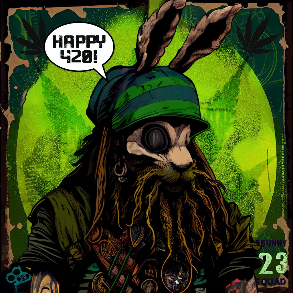 knucklebunnyds's tweet image. GM and Happy 420 from the #KnuckleBunnyDeathSquad!

Year of the Rabbit mint droppin SOON! 👀 Hop in to The Burrows for info. discord.gg/kbds

#NFTcommunity #canabis #SolanaNFTs #KBDS #KnuckleUp #NFTArt #Comics