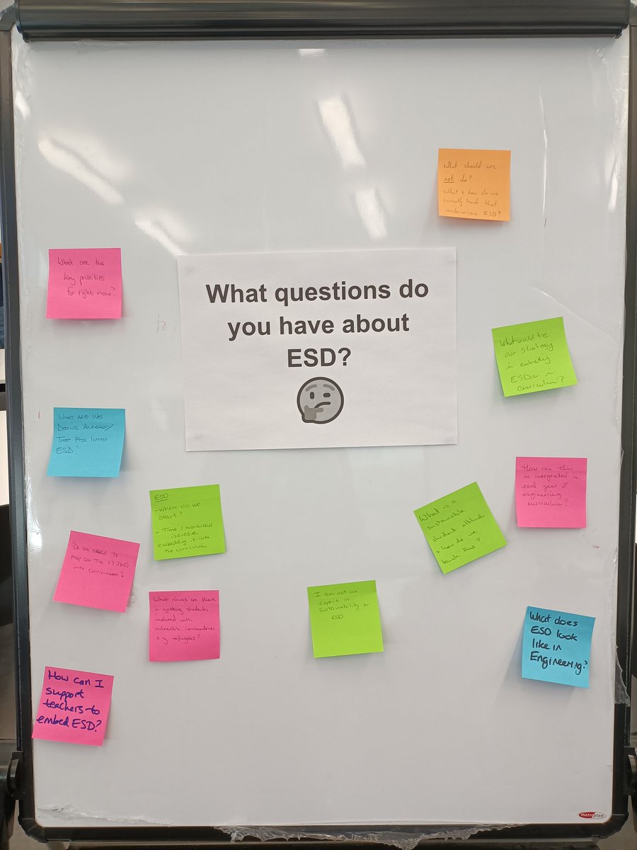 Really enjoyed creating and facilitating this Education for Sustainable Development (ESD) Workshop <a href="/SheffUniEng/">EngineeringSheffield</a>, alongside <a href="/MattJCarre/">Matt Carré</a> and S J Cooper-Knock. Great discussions with committed and motivated colleagues. #SDGs #ClimateEducation @ElevateTUoS