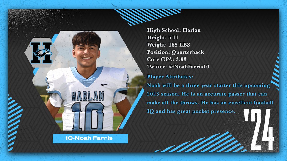 Noah Farris Harlan HS Quarterback Football Class of 24’ Spotlight! Come and get him college coaches!