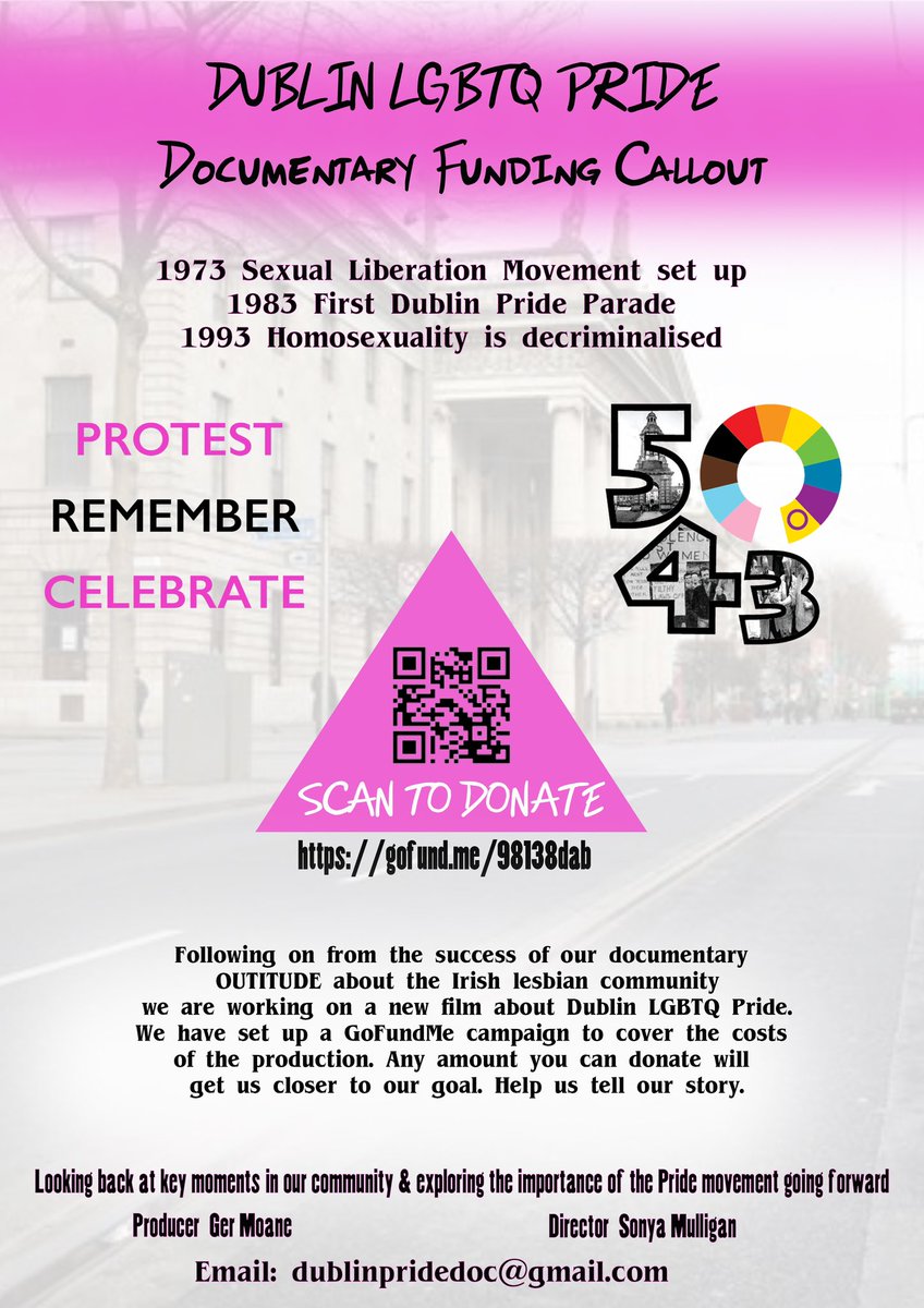 GCNmag's tweet photo. Following the success of the @OutitudeD documentary, @somulligan and @germoane are fundraising for a new film exploring the legacy of @DublinPride. For more info and to support the project, see 👉https://t.co/y5vjkQluYP https://t.co/tX4FRDuUin