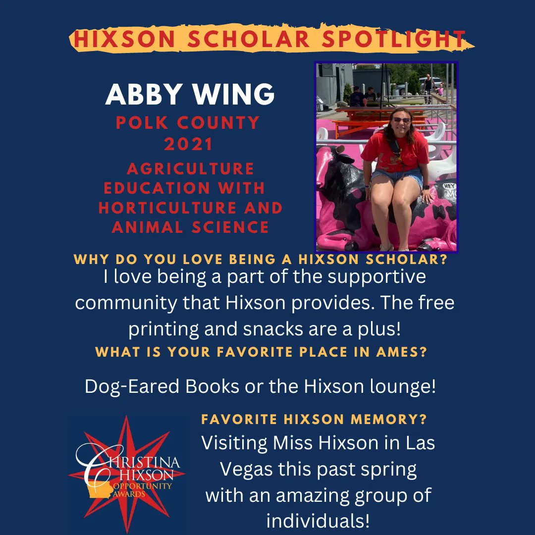 HixsonAwards's tweet photo. 🎇 HIXSON SCHOLAR SPOTLIGHT 🎇

Meet Abby Wing!

Do you want to be featured? Fill out the form from the weekly newsletter! https://t.co/2ryaSf3OXf