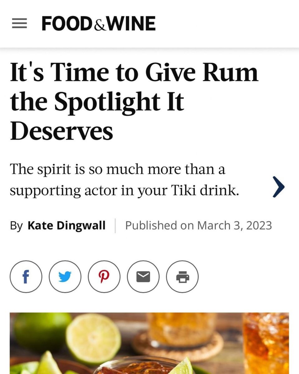 CleveAveLLC's tweet photo. We are thrilled to see #CAPortfolio @tentoonerum's feature in Food &amp; Wine! Pour a glass and enjoy a delightful rum experience like you've never had before!

#ClevelandAvenue #TenToOneRum #FoodAndWine https://t.co/6uwEDxeJLI