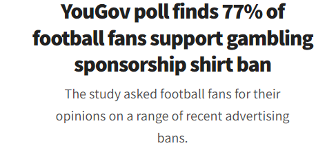 the_bigstep's tweet photo. And two thirds of fans want this ban to extend to pitch-side advertising and league sponsorship https://t.co/WLcLwKiyrL