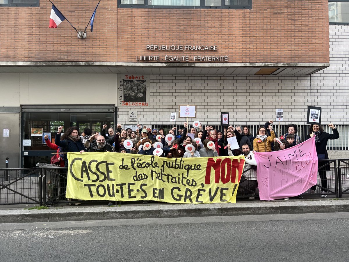 Mobilisation au collège Doisneau pour la « Nuit de l’école publique » contre les fermetures de classes et pour une école publique de qualité pour toutes et tous ! 

#touchepasamaclasse

Avec ⁦<a href="/LaurentSOREL1/">Laurent SOREL</a>⁩ et ⁦⁦<a href="/AnneBaudonne/">Anne Baudonne</a>⁩