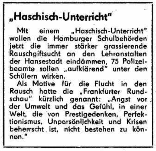 andileser's tweet photo. Apropos Cannabisfreigabe. #Haschisch @fr 
Quelle: Neues Deutschland vom 31. Juli 1970. https://t.co/XFpReFkXxP
