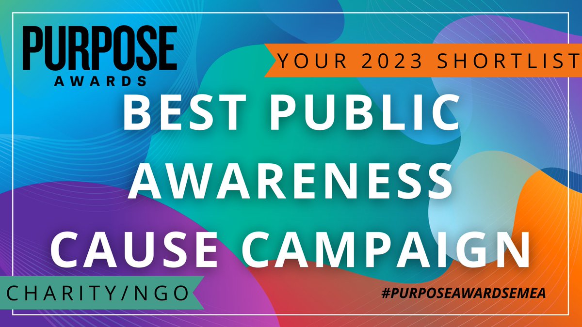PurposeAwdsEMEA's tweet image. Congratulations to the shortlist in our 2023 Charity/NGO: Best Public Awareness Cause Campaign category - @accomplice_hq @ApolloComms @enamenconsulting @greenhousecomms @MHPC bit.ly/3MZV4dt

Join us on 9 June 2023 to celebrate the winners 🏆 bit.ly/3ovkeGX