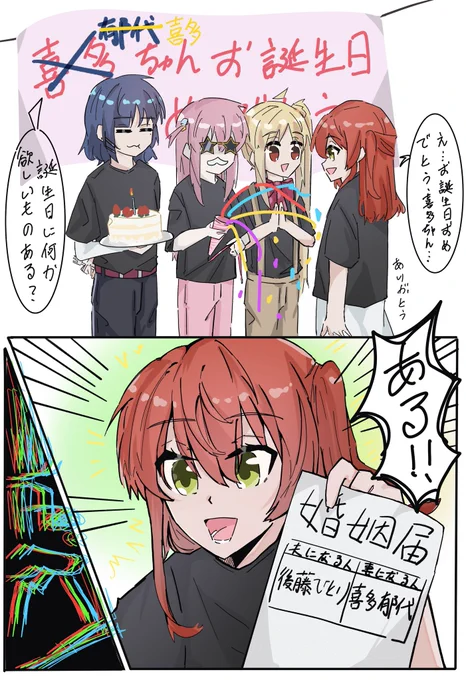 誕生日プレゼント(ぼ喜多)
#喜多郁代生誕祭 