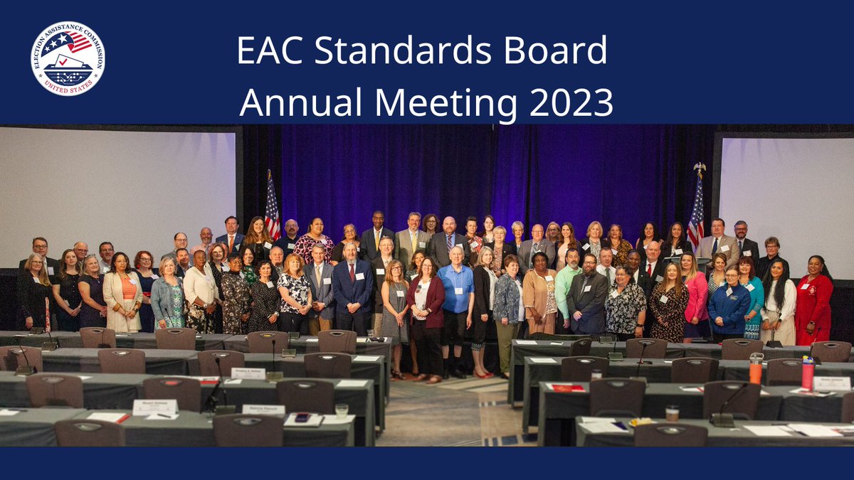 . <a href="/EACgov/">Election Asst. Comm.</a> would like to thank everyone who participated in the Standards Board Meeting held in Phoenix, AZ this week. The success of this event wouldn't have been possible without you.
