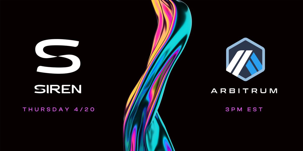 RWAF___'s tweet photo. 💬 Join us today at 3 pm ET for a twitter spaces AMA with the @arbitrum team!

We’ll be going over why we chose to move to Arbitrum, Siren Flow, and more! 🐚

https://t.co/dXnFntee7a https://t.co/HNV4lWKY5V