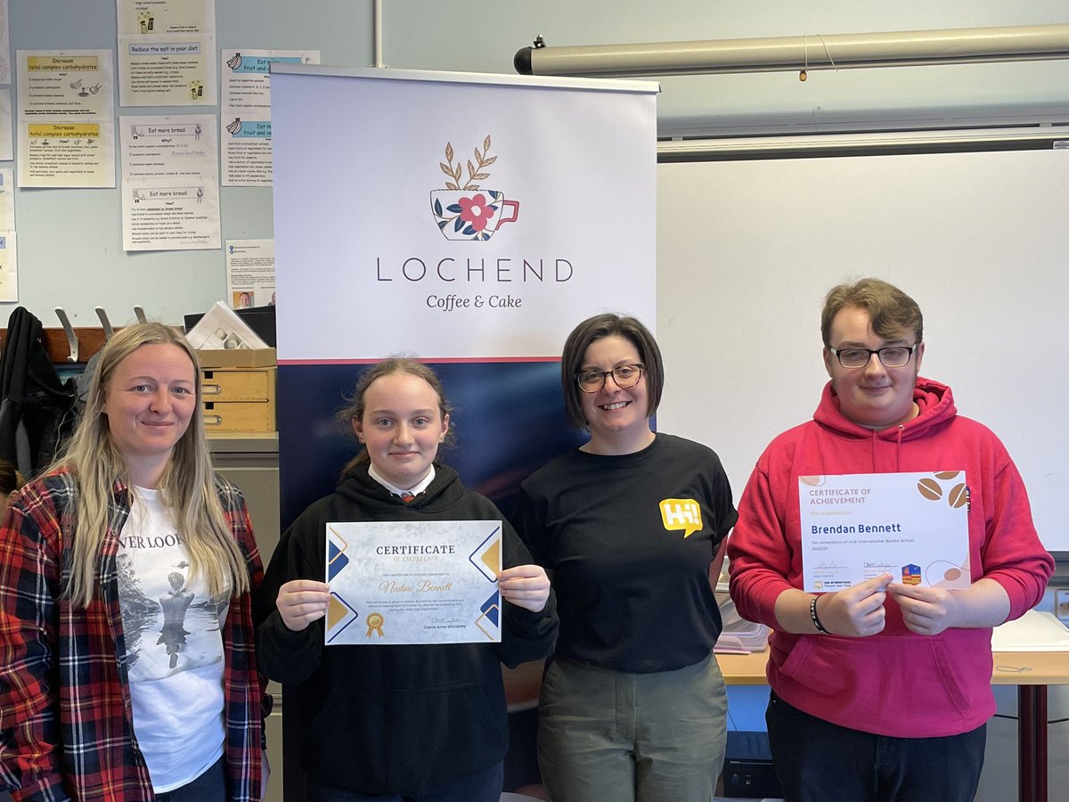 An just like that….another group of trained Baristas are ready to move on to ventures new! So proud of them all! Thank you again to Karen <a href="/Hub_Internation/">Hi!</a>. I’m sure you’ll be seeing some of these young people in the industry very soon! #graduation2023 #somethingforeveryone