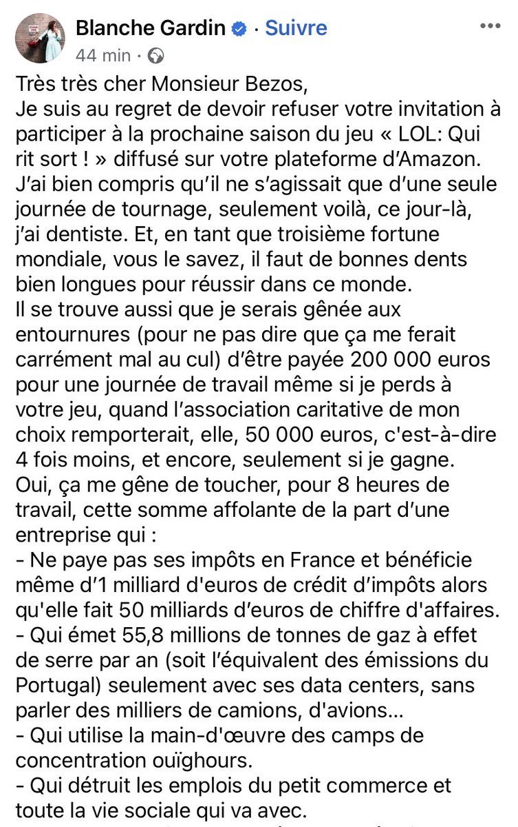 SachaNoko's tweet image. On n’est visiblement pas prêt de voir Blanche Gardin sur Amazon 😳