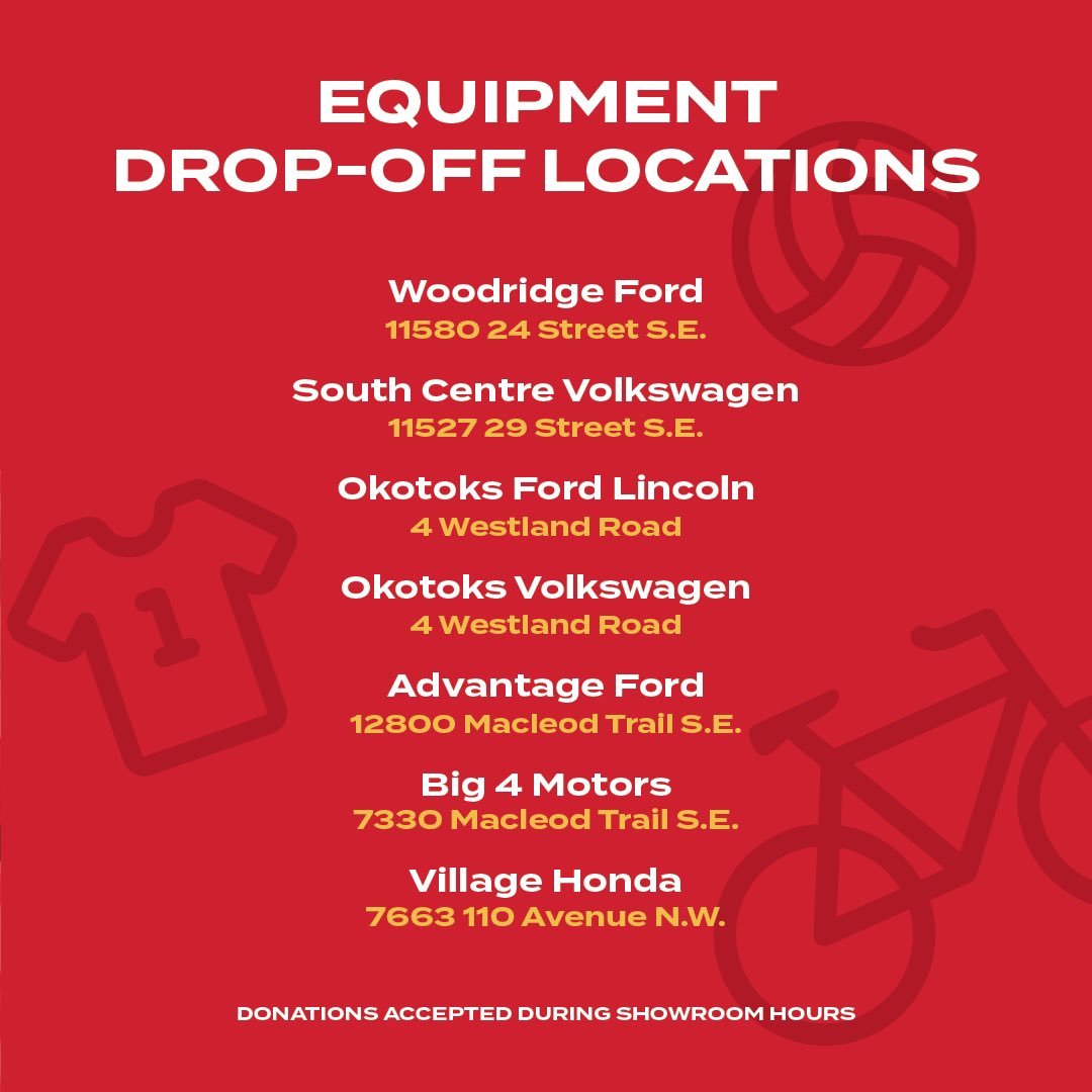 FlamesFdn's tweet photo. This Friday, our friends @flamessportbank are hosting an equipment drive at all seven of their Calgary Flames Sports Bank drop-off locations! 

Stop by with your gently used sports equipment to support local youth in need, and for a chance to meet CSEC celebrities! 🔥🔥 https://t.co/GYgJ19Y6wv