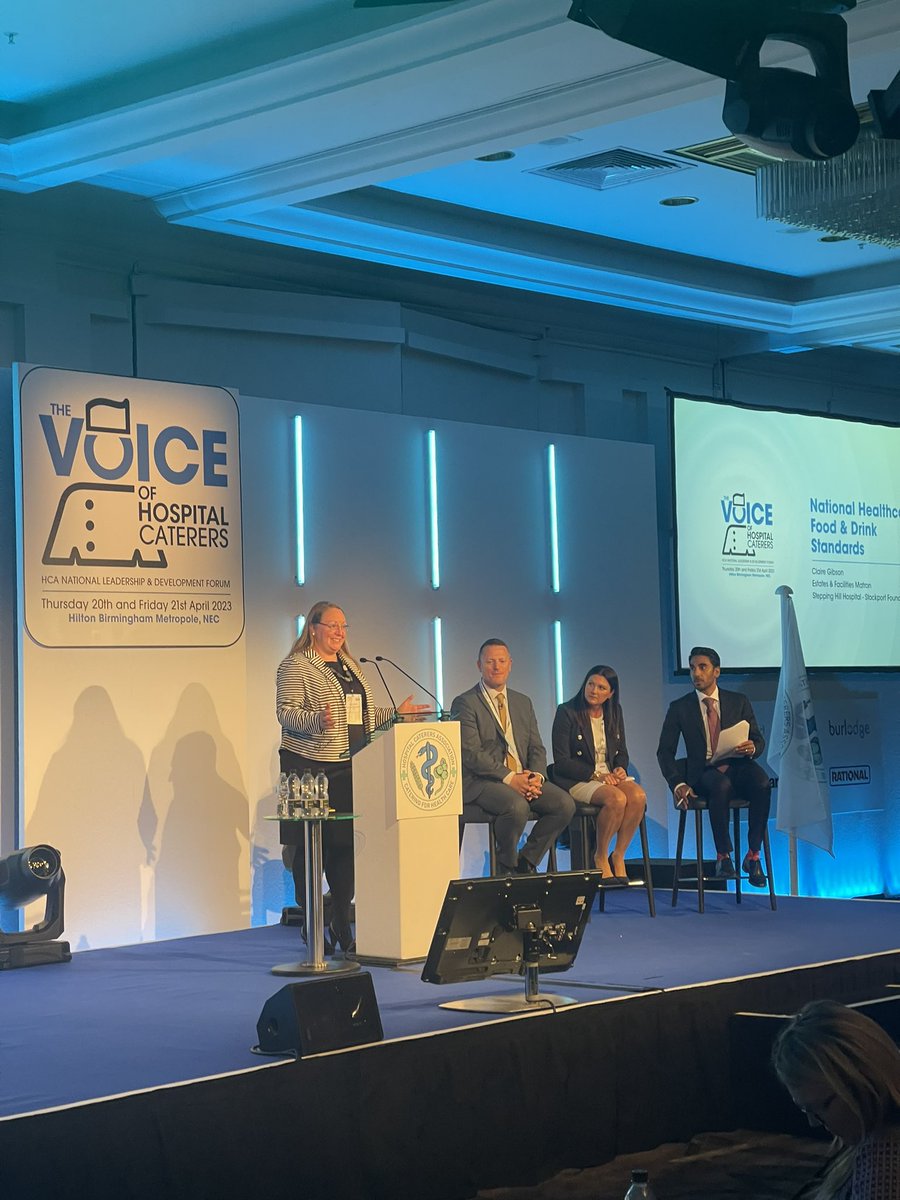estates_nhs's tweet photo. Fantastic to see E&amp;F’s very own matron @ClaireGibsonRCN addressing delegates at the HCA learning and development forum 2023. Discussing the importance and benefits of  bringing together Catering, Dietetics and Nursing to improve nutritional outcomes for patients. @StockportNHS https://t.co/G8WhJUOEeN