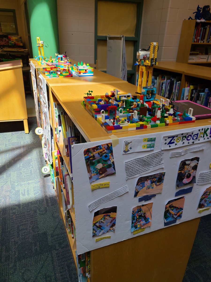 AlconaGlenLC's tweet photo. The book fair is ready to welcome families and community members!! Not only can you check out the fabulous availability of books, but you can also check out the grade 4 Lego Book Town Build they worked hard on! @AGESGryphons https://t.co/iJSGiVSvtf