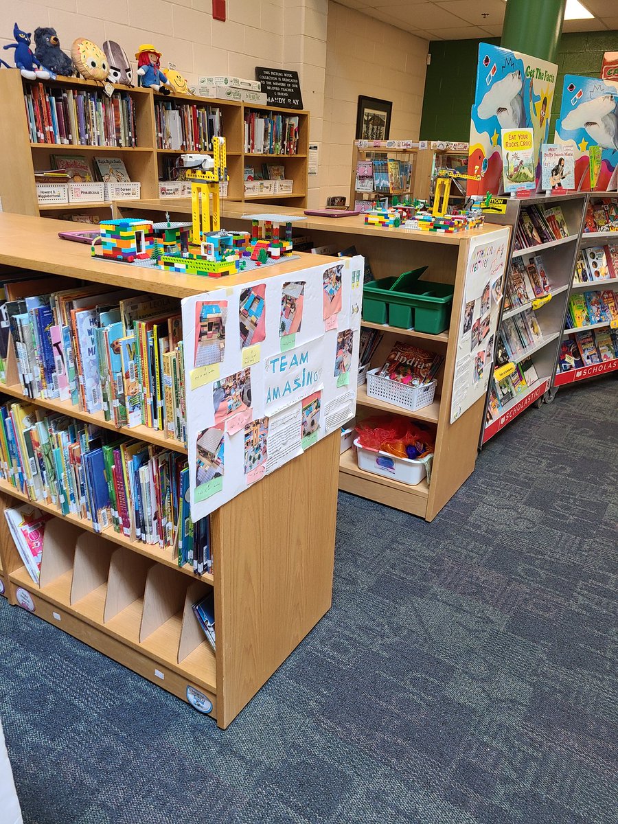 AlconaGlenLC's tweet photo. The book fair is ready to welcome families and community members!! Not only can you check out the fabulous availability of books, but you can also check out the grade 4 Lego Book Town Build they worked hard on! @AGESGryphons https://t.co/iJSGiVSvtf