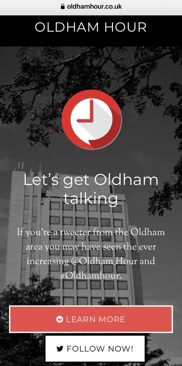 The #OldhamHour website has been developed and hosted by the awesome Dom
@addmorecustard at cleanpagedesign.co.uk since day one.

Please give this a RT to show our appreciation 👋