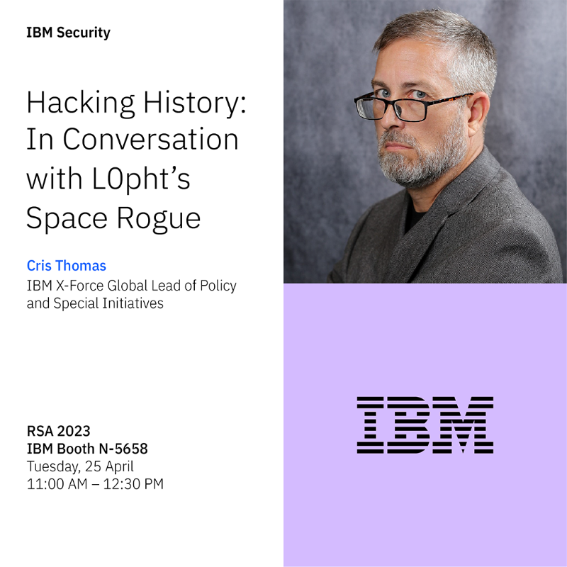 IBMSecurity's tweet photo. Next week at @RSAConference, IBM is unveiling new innovations to help accelerate threat detection and response.

Visit us at Booth N-5658 to learn more and hear cybersecurity experts discuss AI, incident response, and hacking. 👇🏾