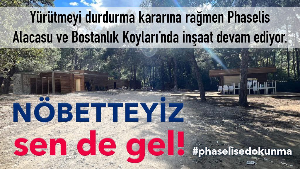 Phaselisdokunma's tweet photo. Yürütmeyi durdurma kararına rağmen Phaselis Alacasu Koyu’nda açılışa hazırlanıyorlar, Bostanlık Koyu’na da inşaat malzemesi yığıyorlar. 

#PhaseliseDokunma
#DoğaKazanacak. https://t.co/57XmRqTWQY