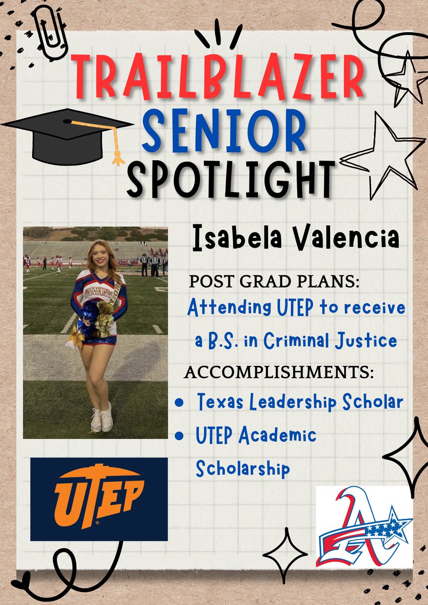 AHS_GoCenter's tweet photo. Senior Spotlight for our amazing Trailblazers!!! 💙❤️🥳 We are so proud of all your accomplishments!!! 🧑‍🎓👩‍🎓 #TeamSISD @Americas_HS https://t.co/VeEOROiL7M