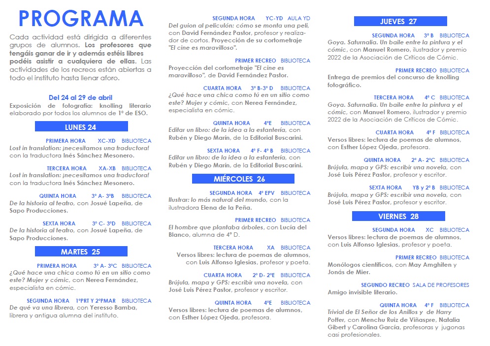 edBuscarini's tweet photo. Con motivo del #DíadelLibro, los responsables de @edBuscarini acudirán el martes 25 de abril de 2023 al IES Escultor Daniel de Logroño para ofrecer la charla 'Editar un libro: de la idea a la estantería' a los alumnos de 4º de la ESO dentro del programa 'Sembrar un libro'. https://t.co/I99bcKefwb