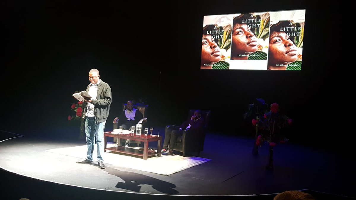 JacanaMedia's tweet photo. On stage was @PeteniZizi and Hlengiwe Lushaba Madlala reading two short stories from A Little Light by @NthikengMohlele
#ALittleLight
@maggie_davey @JacanaMole https://t.co/t8Pupiwd8F
