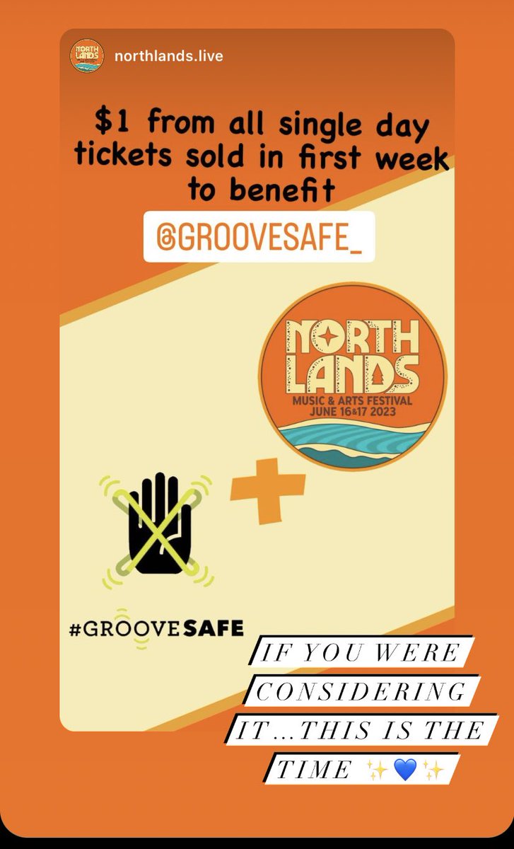 Buy single day tickets this week to be sure @GrooveSafe gets your contribution #groovesafe northlandslive.com
