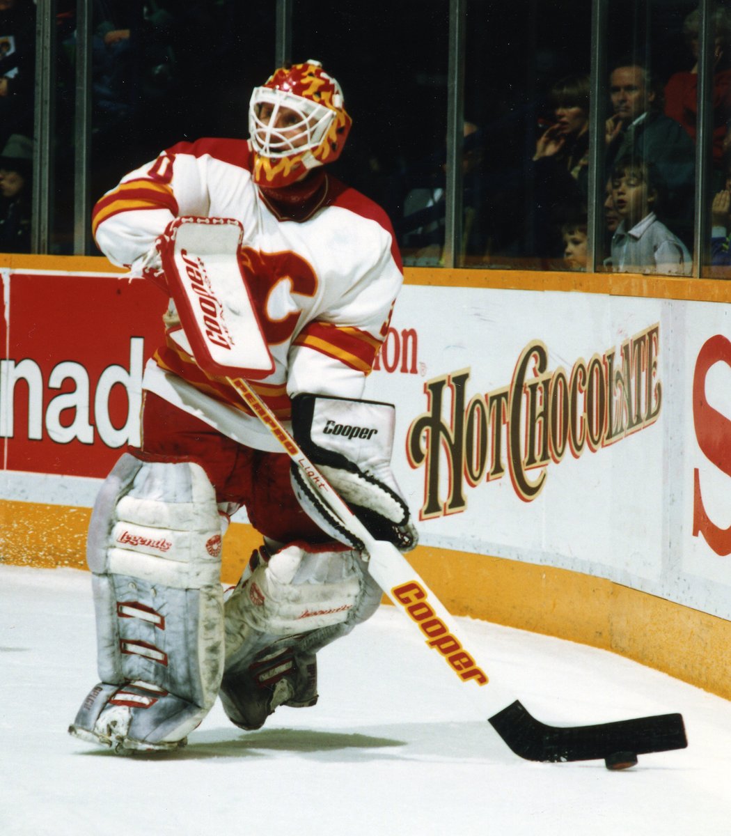 AlumniFlames's tweet photo. #FlamesFlashbackFriday time!
Mike Vernon holds the all-time record for points by a #Flames goaltender, recording 34 assists in his 527 regular season games! https://t.co/cA4NayuC0Q
