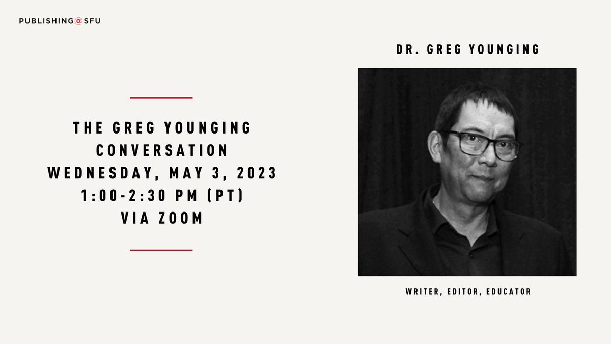 Find us on Blue! sfupublishing.bsky.social (@learnpublishing) on Twitter photo Join us on May 3rd as we celebrate and honour Dr. Greg Younging and his incredible legacy. (Photo Courtesy: OpenBook)
Register now: eventbrite.ca/e/the-greg-you…
<a href="/SFU/">Simon Fraser University</a> <a href="/FCATatSFU/">SFU Faculty of Communication, Art and Technology</a> <a href="/SFUalumni/">SFU Alumni</a> <a href="/SFU_INDG/">SFU Indigenous Studies</a> #thegregyoungingconversation #sfu #event #indigenouspublishing #learnpublishing Join us on May 3rd as we celebrate and honour Dr. Greg Younging and his incredible legacy. (Photo Courtesy: OpenBook)
Register now: eventbrite.ca/e/the-greg-you…
<a href="/SFU/">Simon Fraser University</a> <a href="/FCATatSFU/">SFU Faculty of Communication, Art and Technology</a> <a href="/SFUalumni/">SFU Alumni</a> <a href="/SFU_INDG/">SFU Indigenous Studies</a> #thegregyoungingconversation #sfu #event #indigenouspublishing #learnpublishing