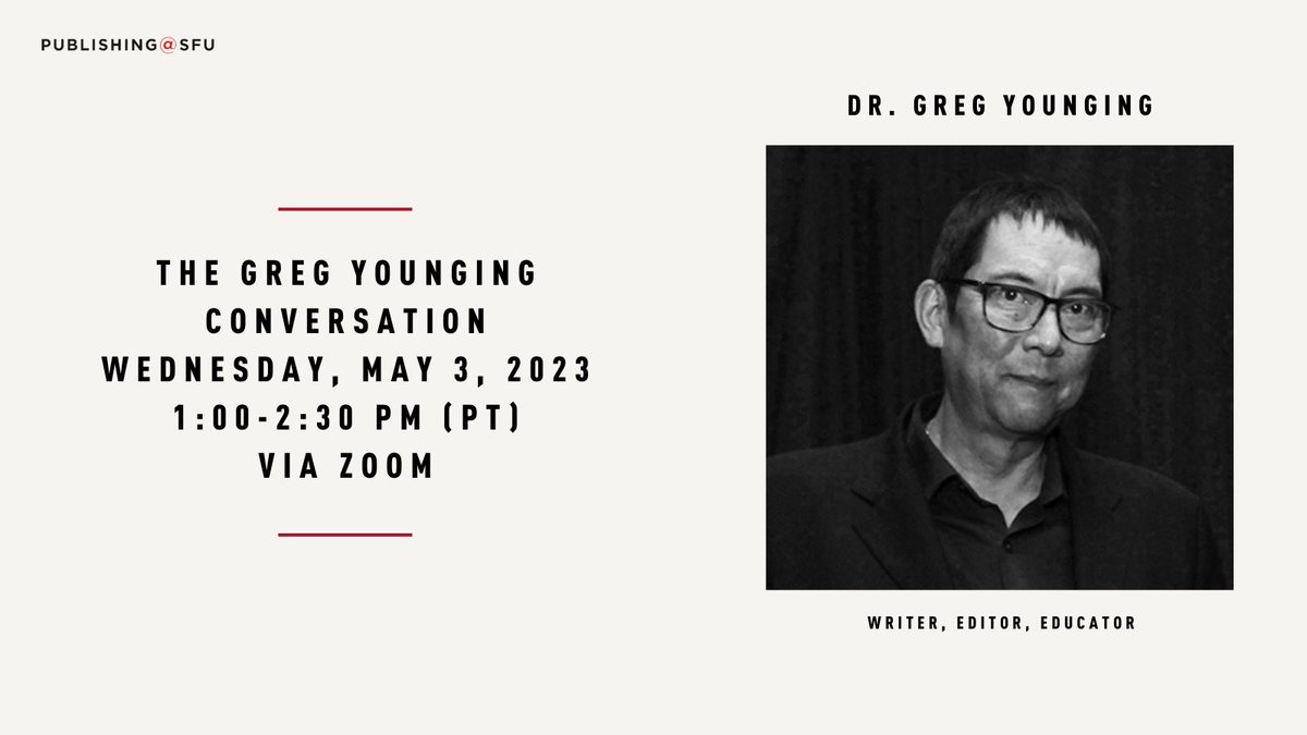 Join us on May 3rd as we celebrate and honour Dr. Greg Younging and his incredible legacy. (Photo Courtesy: OpenBook) Register now: eventbrite.ca/e/the-greg-you… @SFU @FCATatSFU @SFUalumni @SFU_INDG #thegregyoungingconversation #sfu #event #indigenouspublishing #learnpublishing