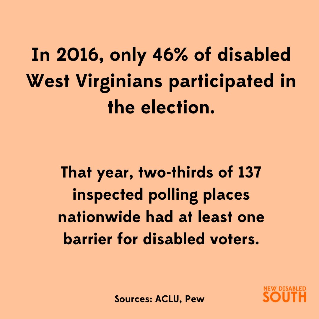 DisabledSouth's tweet photo. We need to make it easier, not harder, for disabled people to vote. https://t.co/fDqQIjFVxT