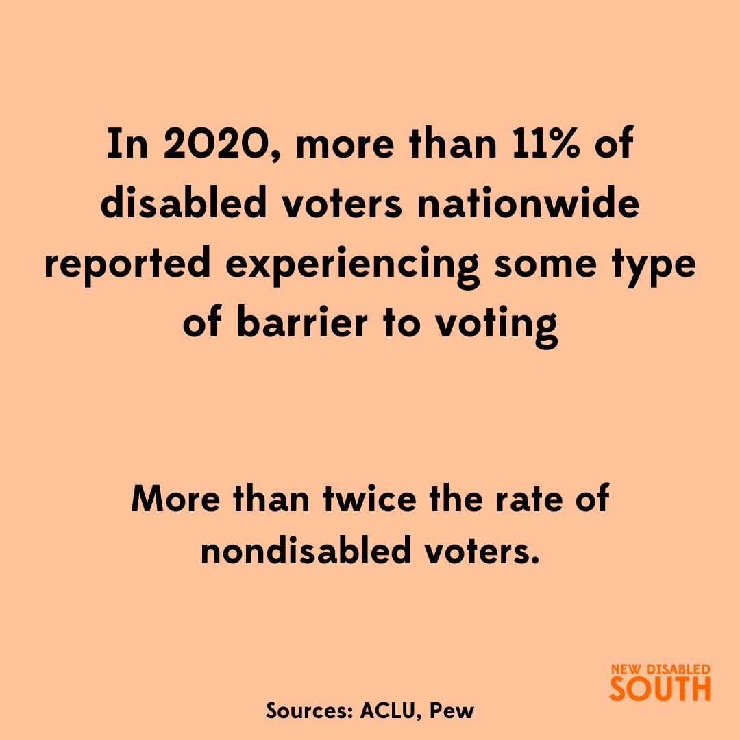DisabledSouth's tweet photo. We need to make it easier, not harder, for disabled people to vote. https://t.co/fDqQIjFVxT